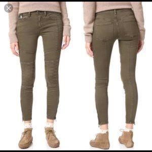 Free People Stretch Midnight Magic Moto Jeans